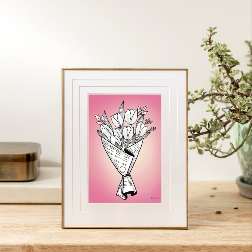 Print Bouquet tulipes A5