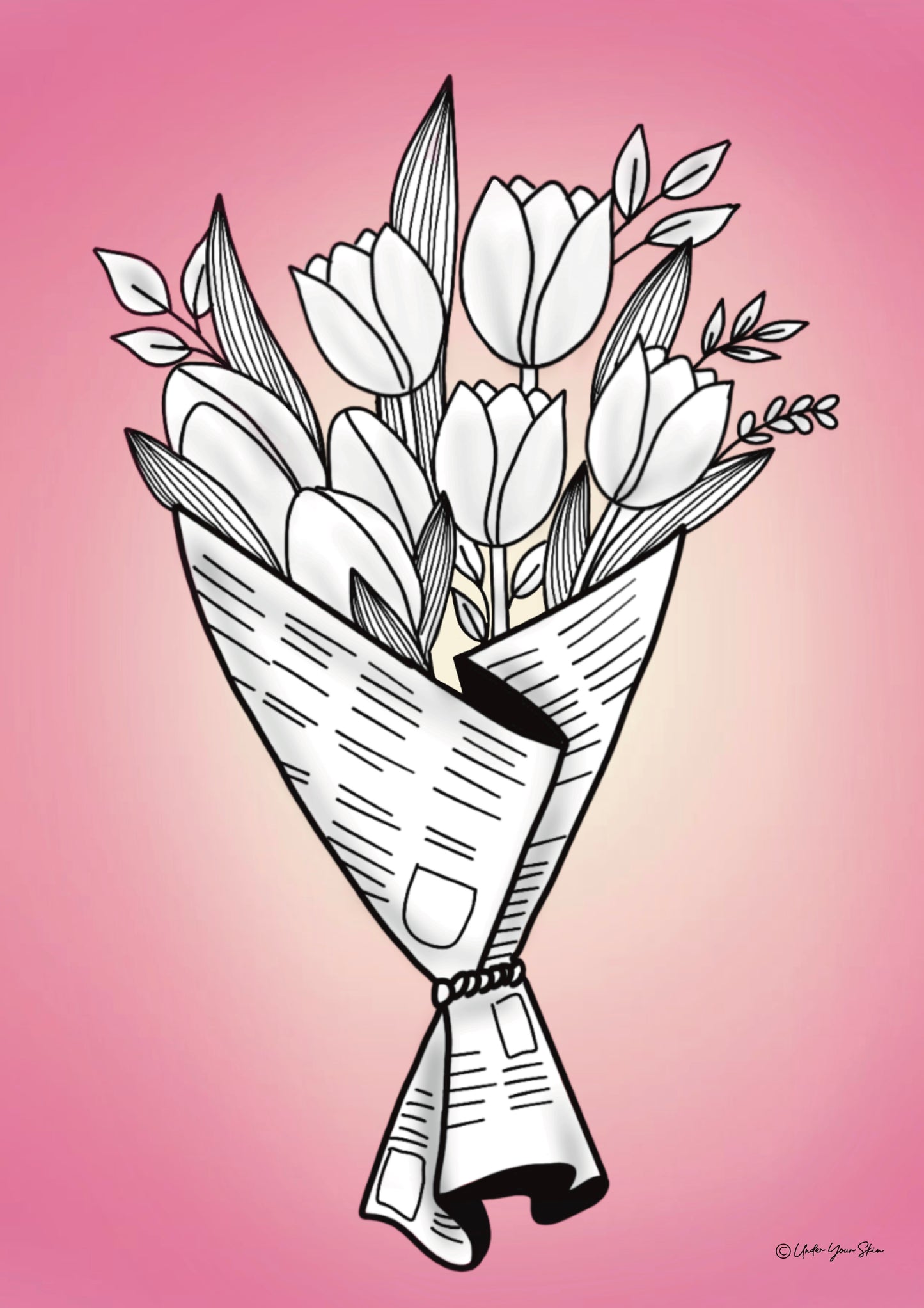 Print Bouquet tulipes A5