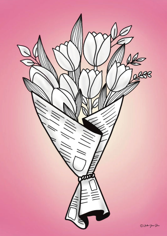 Print Bouquet tulipes A5